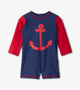Baby & Toddler Baby Boys Nautical Anchor One-Piece Rashguard | Hatley Swimwear