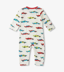 Baby & Toddler Baby Boys Water Colour Racecars Long Sleeve Romper | Hatley Rompers