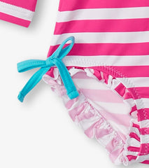 Baby & Toddler Baby Girls Candy Stripes Rashguard Swimsuit | Hatley Swimwear