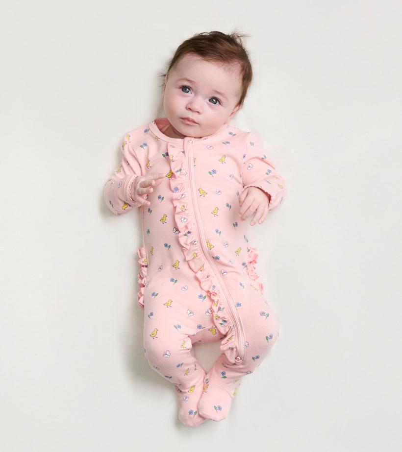 Baby & Toddler Baby Girls Springtime Ruffle Footed Sleeper | Hatley Sleepwear