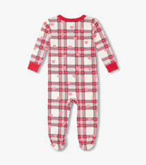 Baby & Toddler Baby Plaid Hearts Cotton Footed Sleeper | Hatley Sleepwear