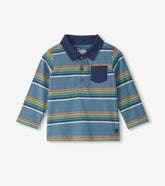 Baby & Toddler Baby & Toddler Boys Bluestone Stripes Long Sleeve Polo T-Shirt | Hatley Tops