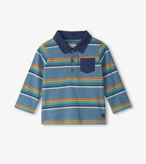 Baby & Toddler Baby & Toddler Boys Bluestone Stripes Long Sleeve Polo T-Shirt | Hatley Tops