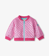 Baby & Toddler Baby & Toddler Girls Rose Violet Metallic Bomber Jacket | Hatley Sweaters