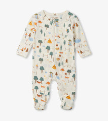Baby & Toddler Camping Animals Newborn Zip-Up Footed Sleeper | Hatley Sleepwear