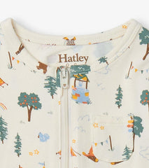 Baby & Toddler Camping Animals Newborn Zip-Up Footed Sleeper | Hatley Sleepwear