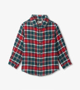 Baby & Toddler Christmas Plaid Toddler Button Down Shirt | Hatley Tops