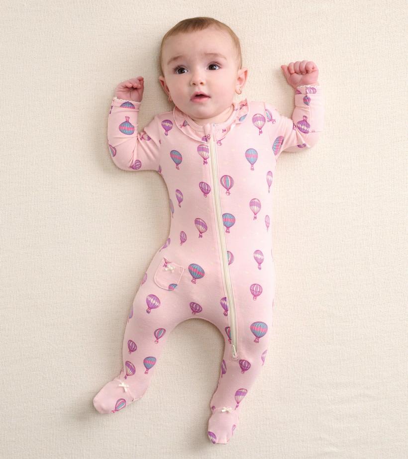Baby & Toddler Hot Air Balloons Newborn Ruffle Footed Sleeper | Hatley Sleepwear