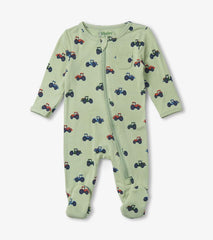 Baby & Toddler Little Tractors Newborn Zip-Up Footed Sleeper | Hatley Sleepwear