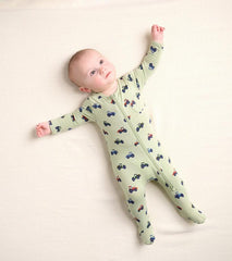 Baby & Toddler Little Tractors Newborn Zip-Up Footed Sleeper | Hatley Sleepwear