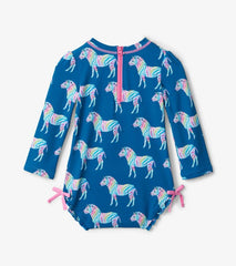 Baby & Toddler Rainbow Zebra Baby Rashguard Swimsuit | Hatley Swimwear