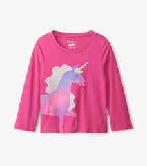 Baby & Toddler Rasberry Unicorn Long Sleeve T-Shirt | Hatley Tops