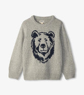 Boys Boys Charcoal Bear Crew Neck Sweater | Hatley Sweaters