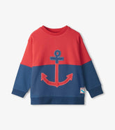Boys Boys Colour Block Anchor Pullover Sweatshirt | Hatley Tops