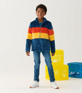 Boys Boys Colour Block Fuzzy Fleece Zip-Up Jacket | Hatley Sweaters