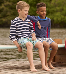 Boys Boys Deep Sea Stripes Terry Pullover Hoodie | Hatley Swimwear