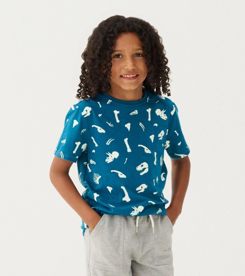Boys Boys Dino Fossils Glow In The Dark Graphic Tee | Hatley Tops