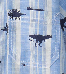 Boys Boys Dino Stripes Button Down Shirt | Hatley Tops