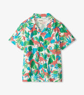 Boys Boys Jungle Dino Short Sleeve Jersey Button Down | Hatley Tops