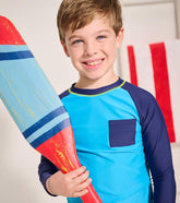 Boys Boys Malibu Blue Long Sleeve Rashguard | Hatley Swimwear