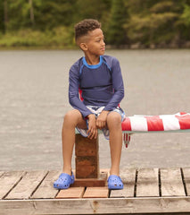 Boys Boys Nautical Colourblock Long Sleeve Rashguard | Hatley Swimwear