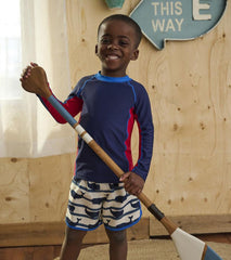 Boys Boys Nautical Colourblock Long Sleeve Rashguard | Hatley Swimwear