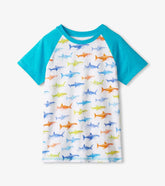 Boys Boys Painted Sharks Raglan T-Shirt | Hatley Tops