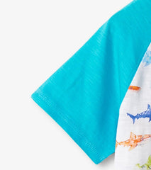 Boys Boys Painted Sharks Raglan T-Shirt | Hatley Tops