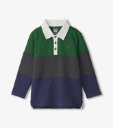 Boys Boys Preppy Panelled Long Sleeve Polo Shirt | Hatley Tops