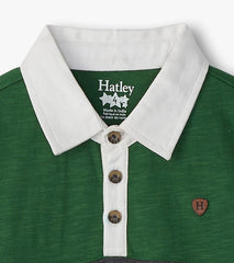 Boys Boys Preppy Panelled Long Sleeve Polo Shirt | Hatley Tops