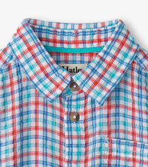 Boys Boys Scuba Check Button Down Shirt | Hatley Tops