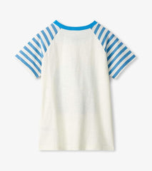 Boys Boys Shark Fin Waves Raglan T-Shirt | Hatley Tops