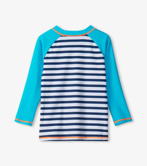 Boys Boys Shark Stripes Long Sleeve Rashguard | Hatley Swimwear