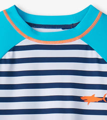 Boys Boys Shark Stripes Long Sleeve Rashguard | Hatley Swimwear