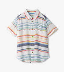 Boys Boys Summer Stripe Short Sleeve Button Down | Hatley Tops