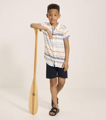 Boys Boys Summer Stripe Short Sleeve Button Down | Hatley Tops