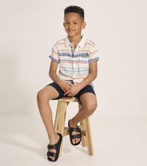 Boys Boys Summer Stripe Short Sleeve Button Down | Hatley Tops