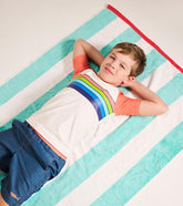 Boys Boys Surfer Stripes Short Sleeve Rashguard | Hatley Swimwear