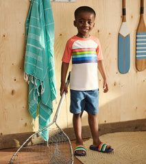 Boys Boys Surfer Stripes Short Sleeve Rashguard | Hatley Swimwear