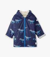 Boys Boys T-Rex Attack Sherpa Lined Zip-Up Rain Jacket | Hatley Rainwear