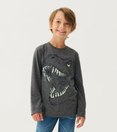 Boys Boys T-Rex Glow In The Dark Long Sleeve T-Shirt | Hatley Tops