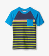 Boys Fish Stripes Short Sleeve Rashguard | Hatley Swimwear