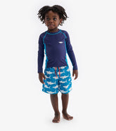 Boys Hawaiian Ocean Long Sleeve Rashguard | Hatley Swimwear