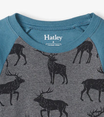 Boys Magestic Elks Raglan Organic Cotton Pajama Set | Hatley Sleepwear