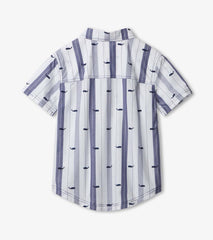 Boys Nautical Whales Short Sleeve Button Down Shirt | Hatley Tops