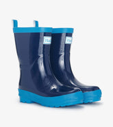 Boys Navy Shiny Rain Boots | Hatley Rainwear