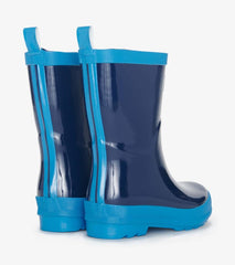 Boys Navy Shiny Rain Boots | Hatley Rainwear