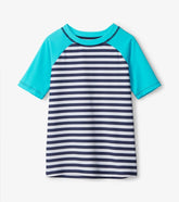 Boys Underwater Stripes Short Sleeve Rashguard | Hatley Swimwear
