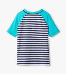 Boys Underwater Stripes Short Sleeve Rashguard | Hatley Swimwear