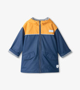 Boys Yellow & Navy Zip-Up Rain Jacket | Hatley Rainwear